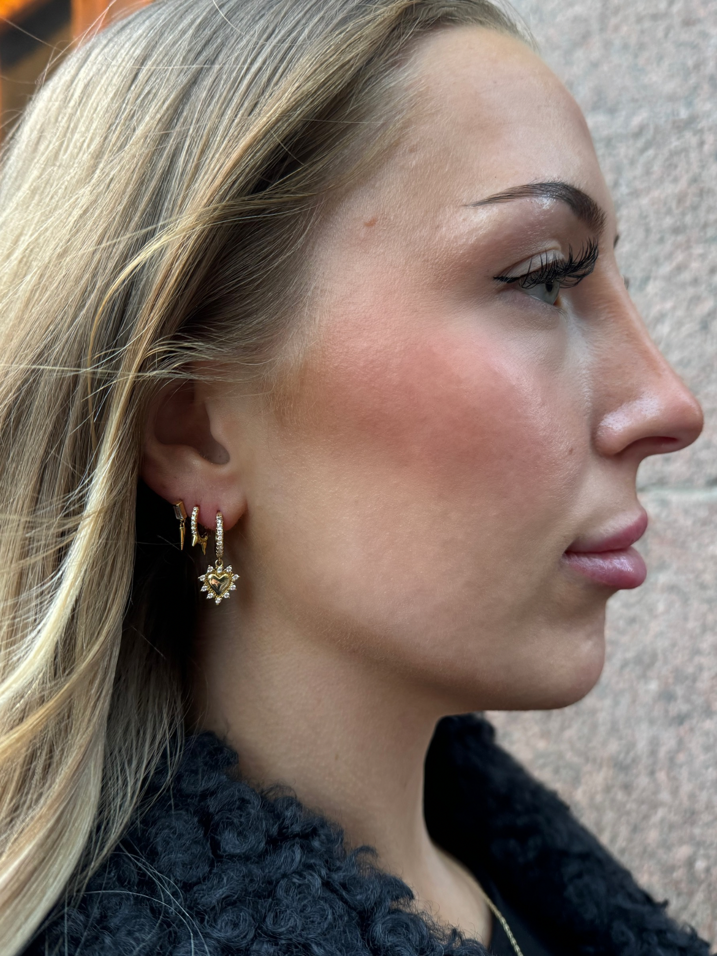 Spiky Stud Earrings Gold