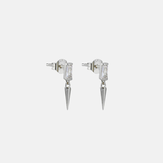 Spiky Stud Earrings Silver