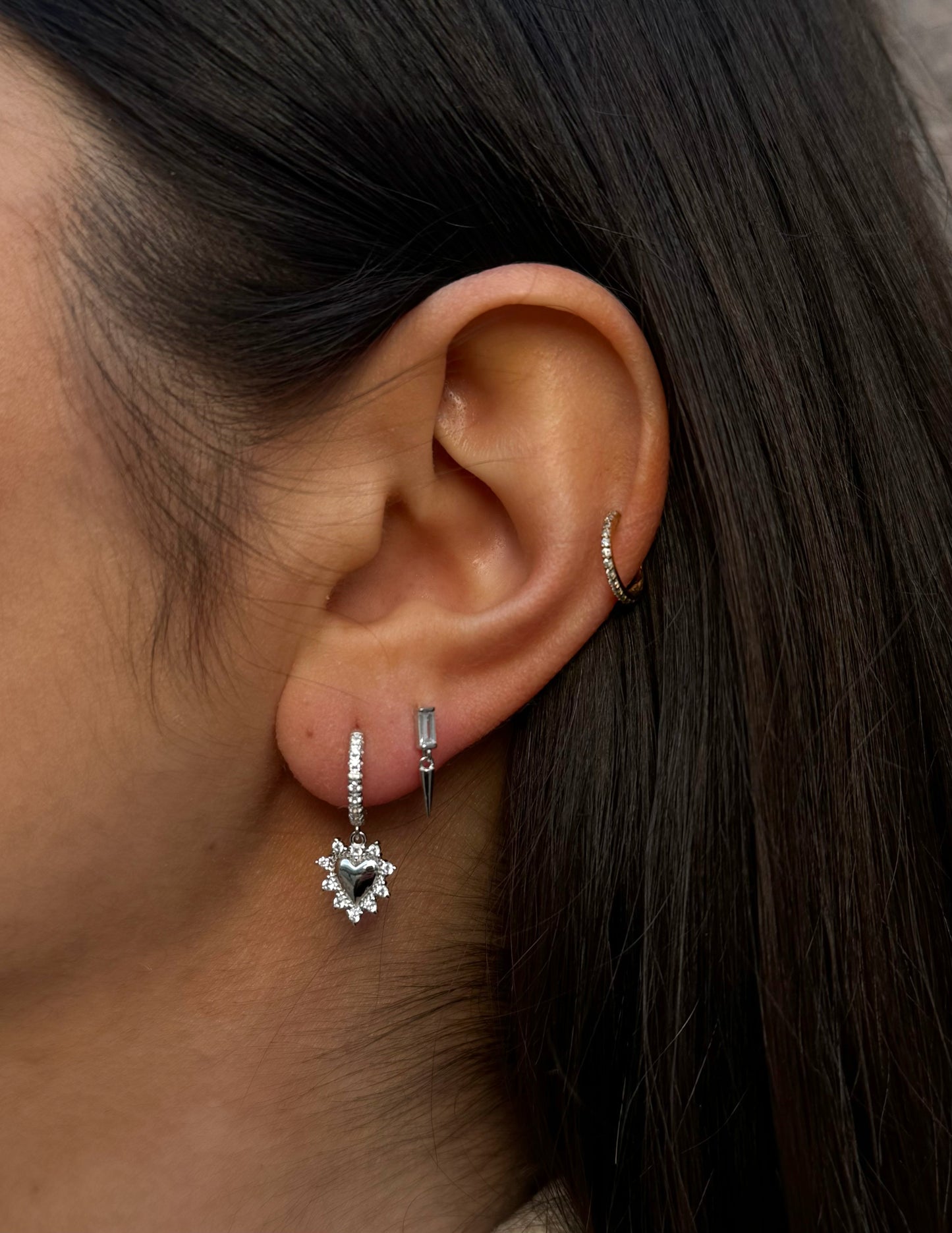 Spiky Stud Earrings Silver