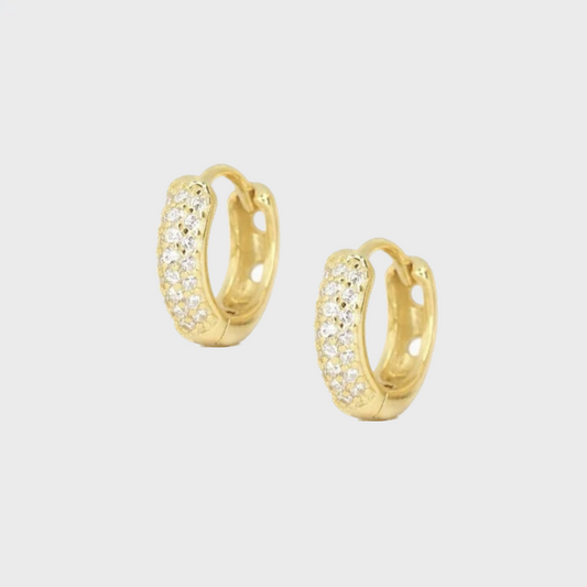Mini Sparkly Hoops Small Gold